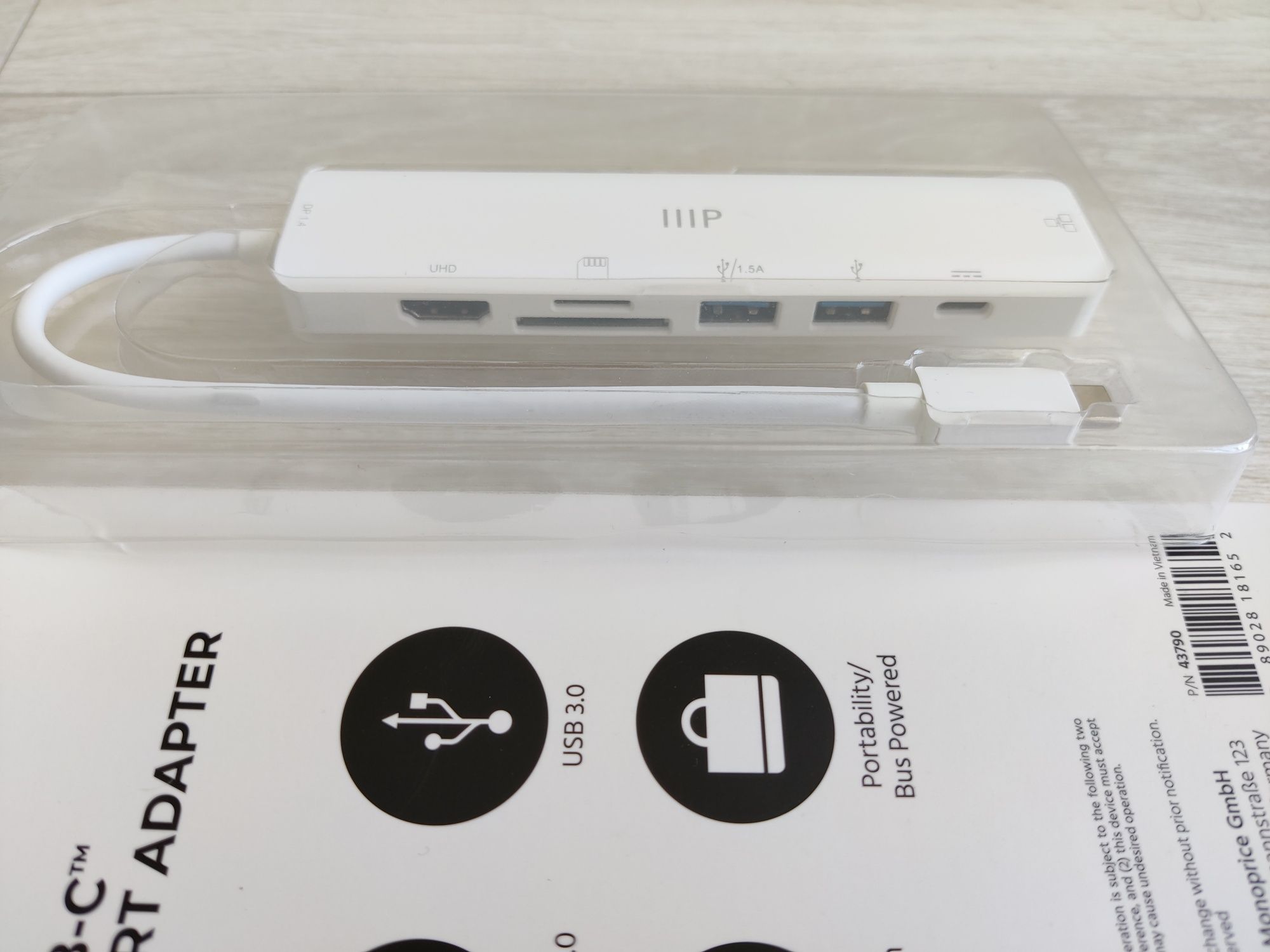 юсб хаб, USB hub HDMI Adapter Monoprice 7-in-1 USB-C Multiport 4K 60Hz