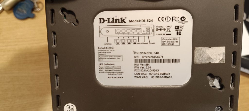 Router D link DI 524, bez 5g max 54mb/s