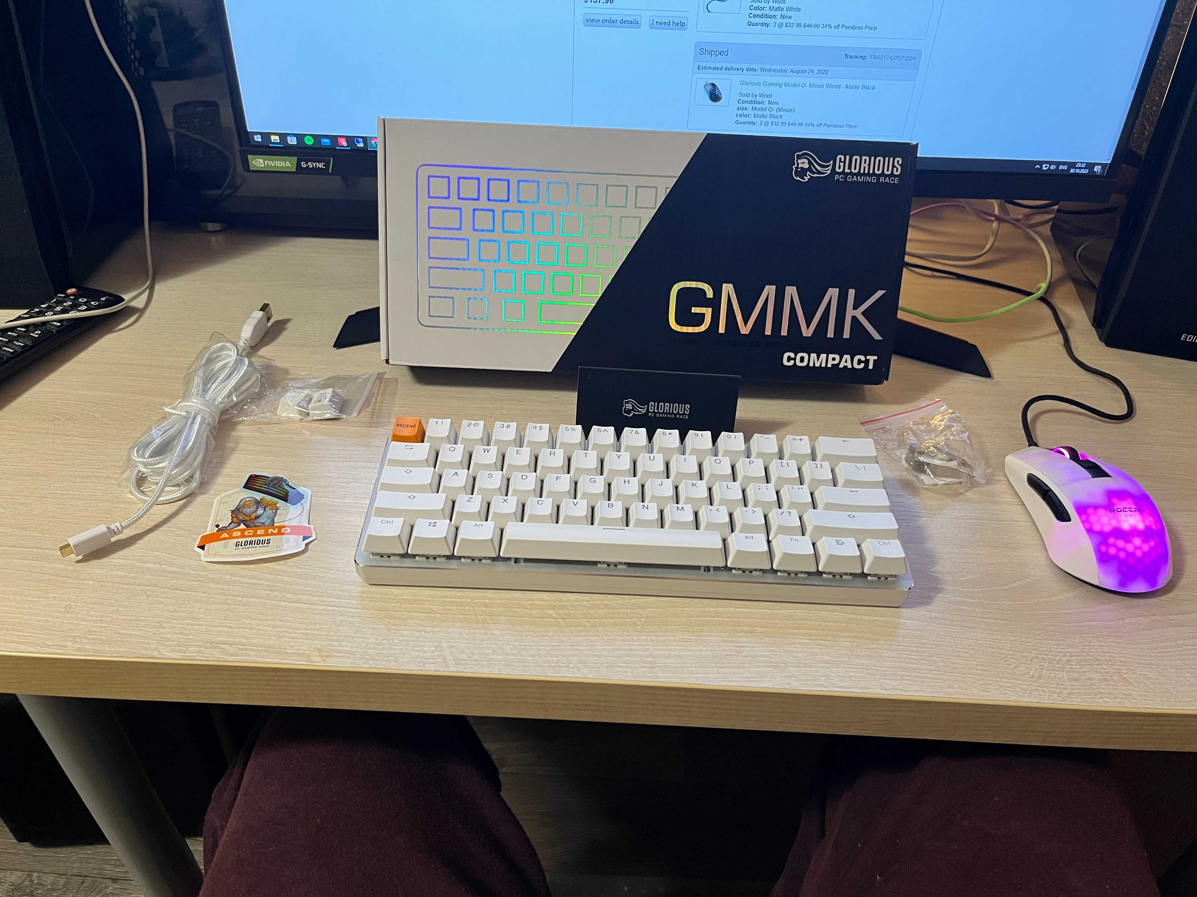 Glorious GMMK COMPACT White (GLO-GMMK-COM-BRN-W) Gateron Brown