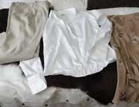 Massimo Dutti spodnie len koszula Wólczanka spódnica Zara S