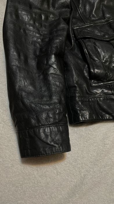 Шкіряна натуральна куртка XL бомбер з капюшоном чоловіча косуха