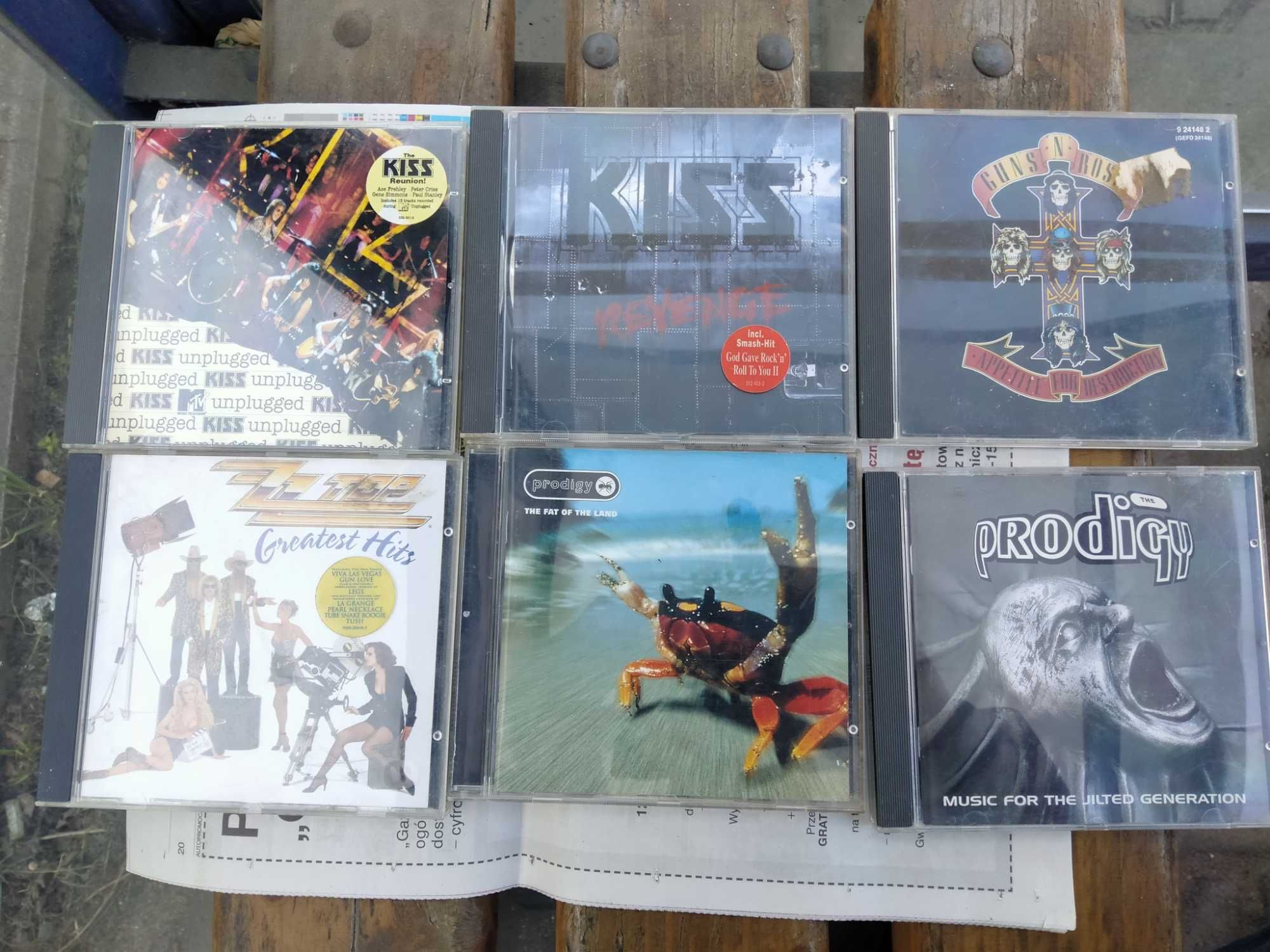 Zestaw 7 CD Kiss The Prodigy ZZ Top Guns'n'Roses