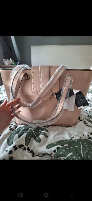 Duża torebka a4 Puccini nowa różowe złoto