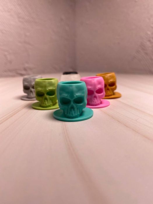 Капсулі великі для фарби в вигляді черепів 200шт силіконові