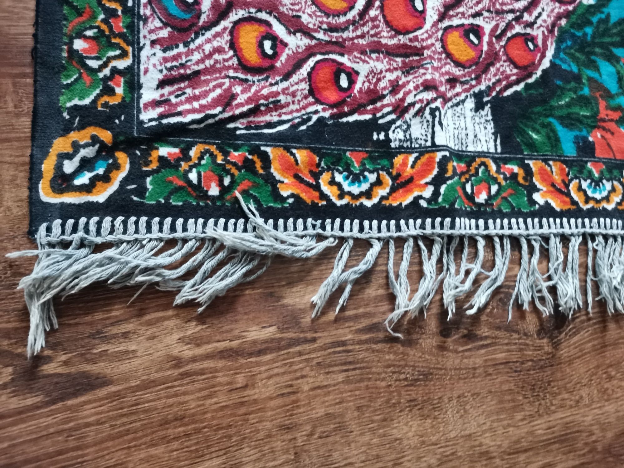 Kilim makata z frędzlami pawie