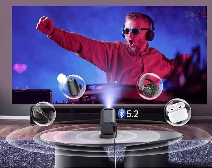 Polocsh P6 Mini Projektor Rzutnik Full HD 1080p 4K Android 11.0 WiFi 6