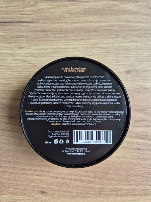 Maska borowinowa do twarzy i ciała