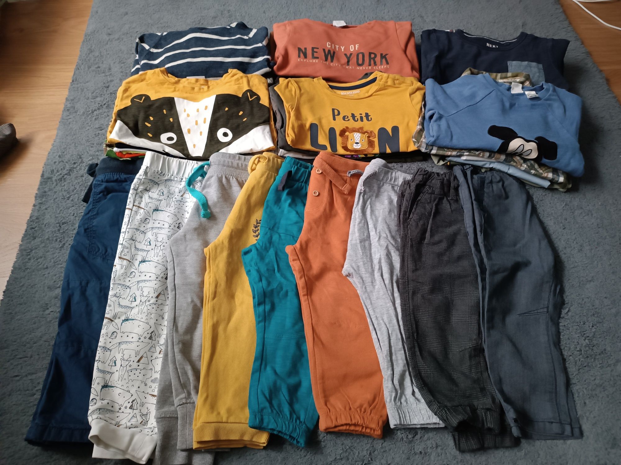 Mega zestaw ubrań spodnie bluzki KappAhl newbie cool club 86-92