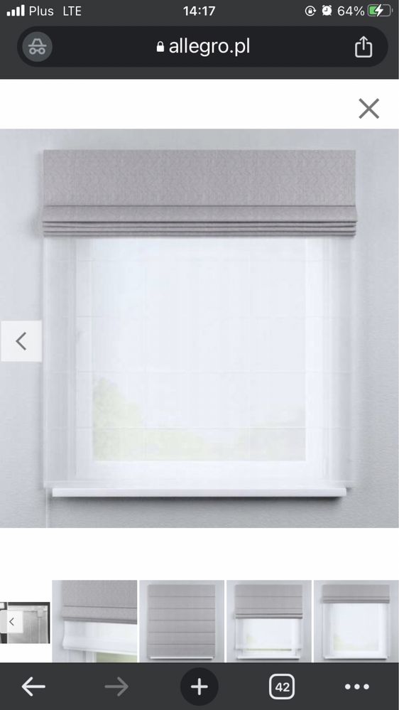 Roleta rzymska DECORIA Duo 135 x 180 cm szara