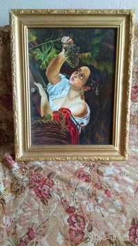 Картина"девушка с виноградом"