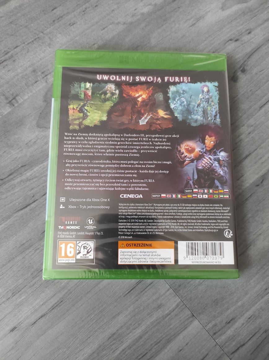 Darksiders 3 PL Xbox one FOLIA nowa Xbox one x