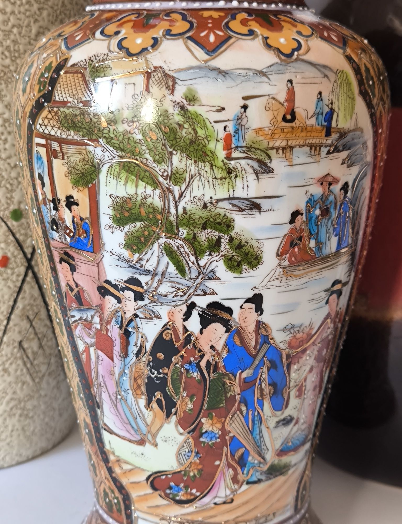 Wazon piękna stara porcelana Chińska sygnowana 30 cm