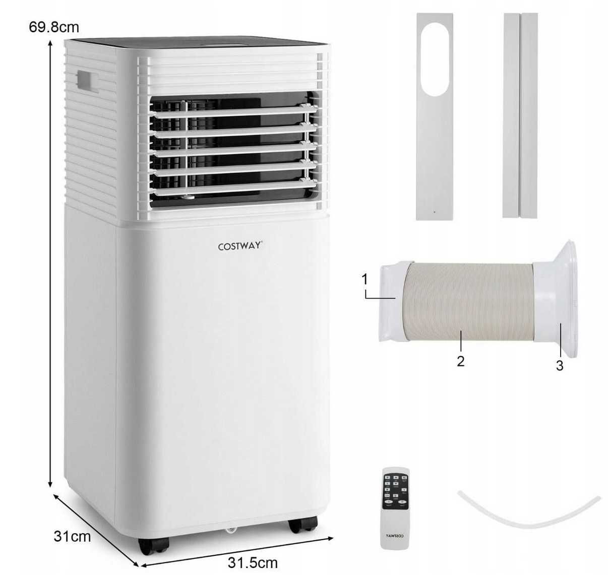 Przenośny klimatyzator 7000 BTU z pilotem