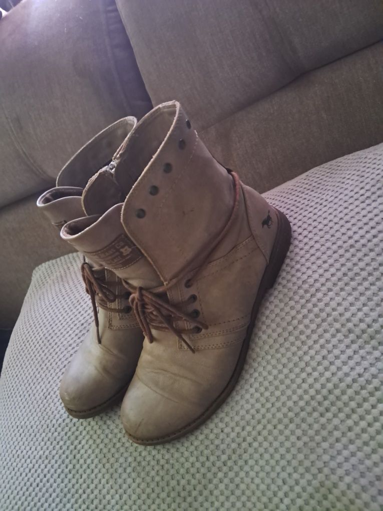 Mustang Kozaki dziewczęce, Botki, Kozaki zimowe, Taupe, Podszyte