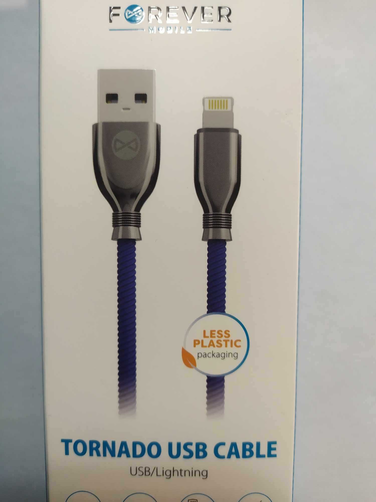 Kabel Forever Tornado USB - Apple Lightning 1m 3A granatowy