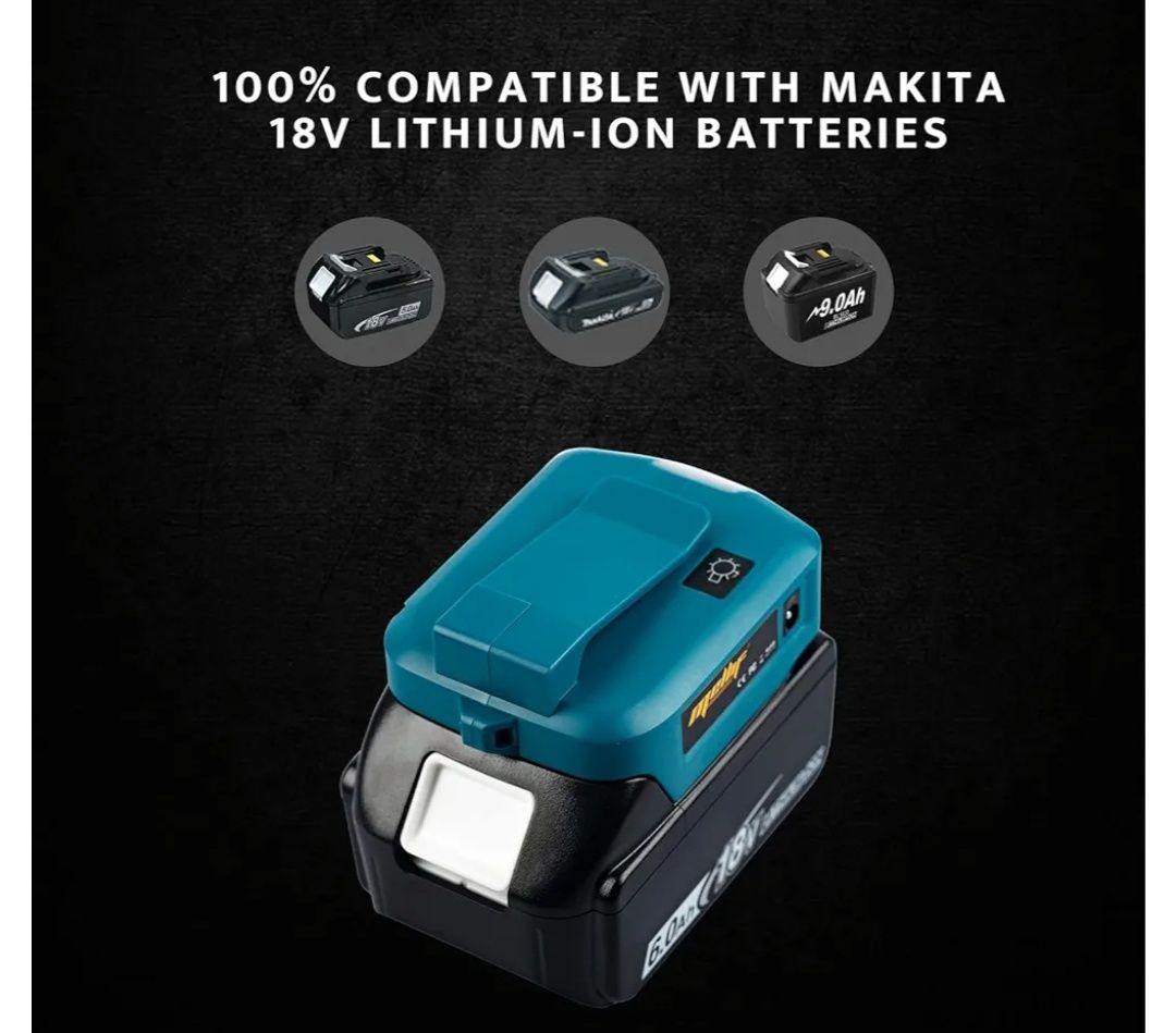 Adapter do baterii Makita z portem USB A i USB C