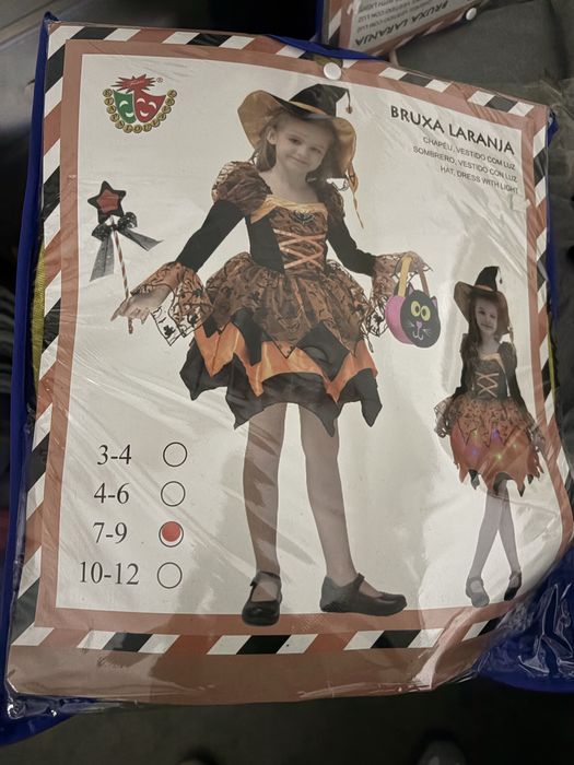 Fato halloween da bruxa laranja