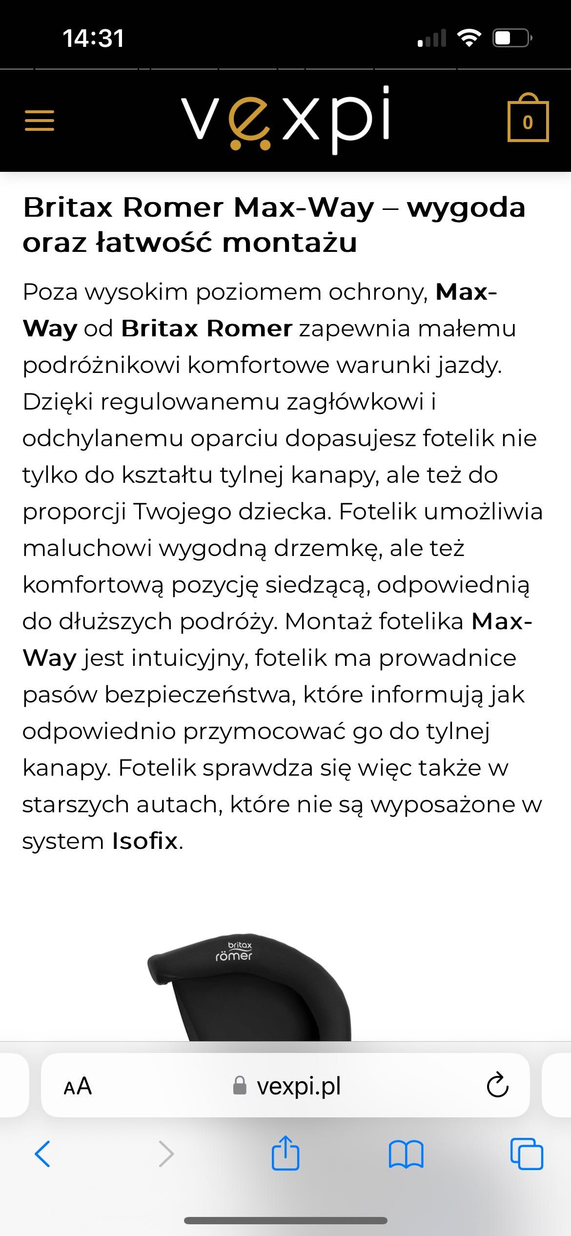 Britax max way fotelik samochodowy  9-25 kg montowany na pas tyłem