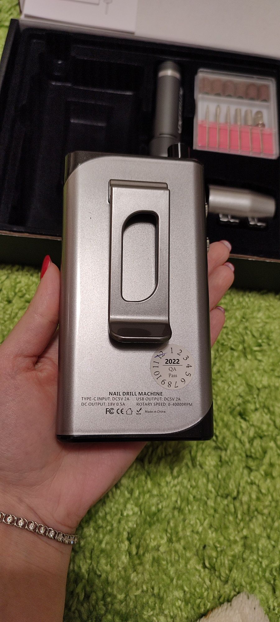 Фрезер на аккумуляторе  для маникюра мощный 45w