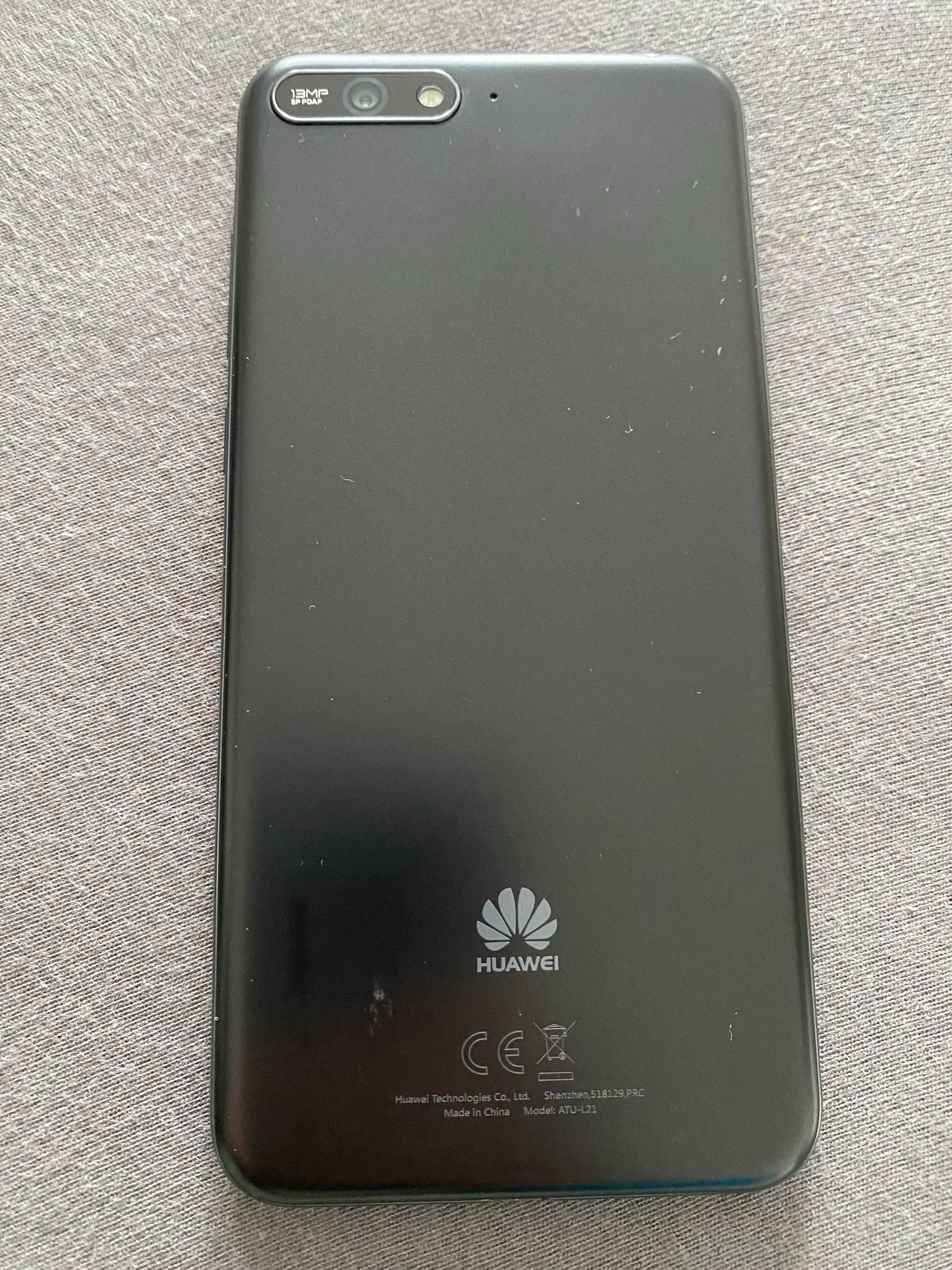 Telefon HUAWEI Y6 ATU-L21 czarny, nowy case i szkło hartowane GRATIS!