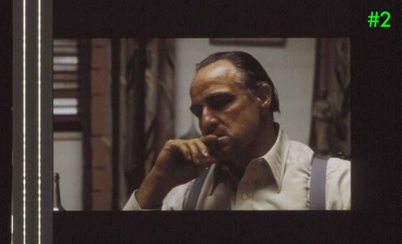 Fotogramas em película 35mm do filme culto THE GODFATHER ( O PADRINHO)