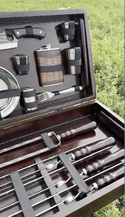 Набір шампурів ручної роботи / шампура в кейсі - подарунок чоловіку !