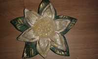 Świecznik kwiat Gwiazda Betlejemska brokat ozdoba ceramika prezent
