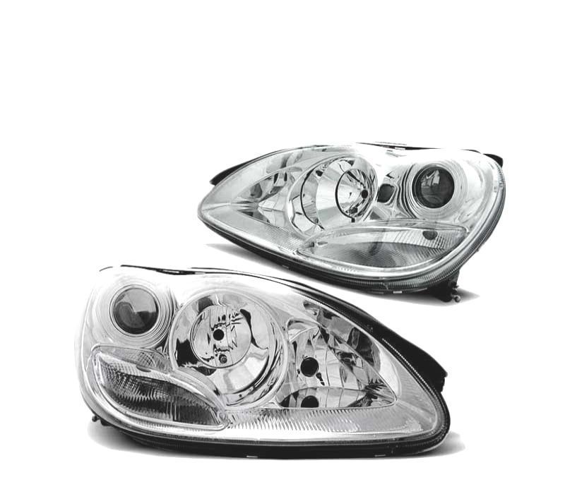 FARÓIS XENON PARA MERCEDES &quot;W220&quot; CLASSE S 10.2002 05.2005 CHROME CROMADO