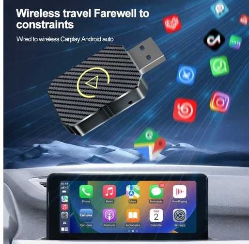 Bezprzewodowy adapter carplay 2w1 plug and play