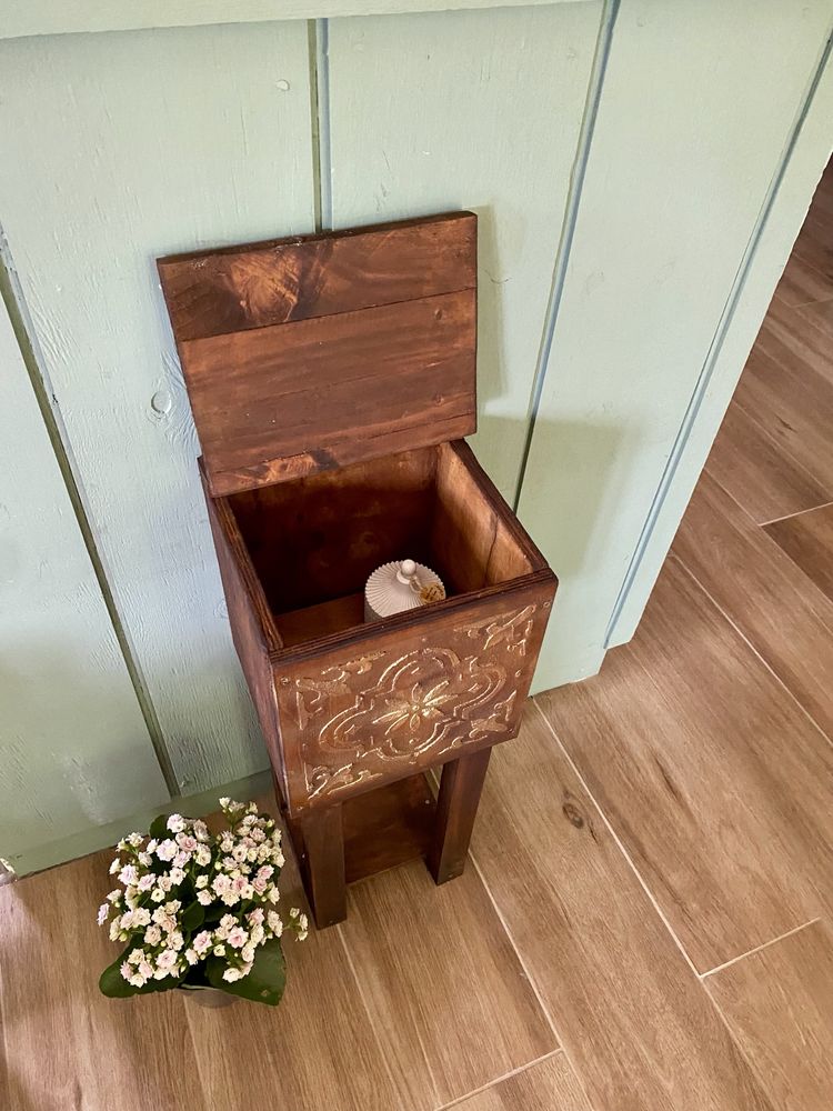 Szafka stolik stoliczek drewniany vintage boho