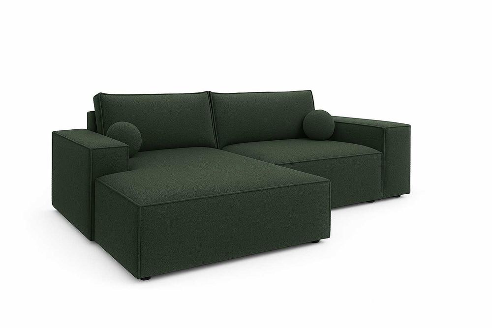Narożnik rozkładany COBO 255 cm funkcja spania sprężyna falista boucle