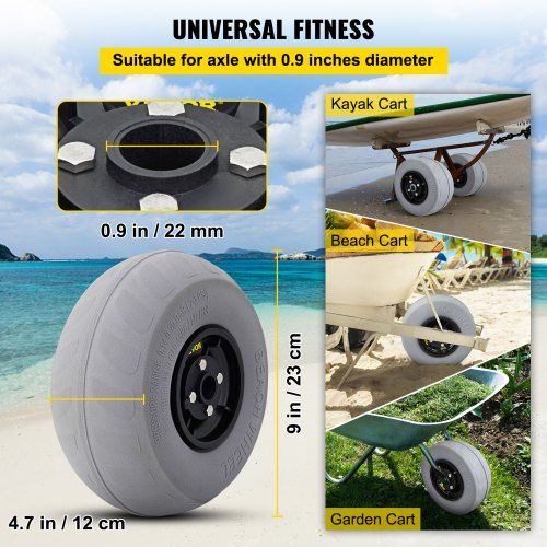 Rodas de Praia Infláveis de 10 polegadas com Capacidade de 35 kg
