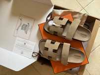 Klapki Hermes Chypre sandal Beige Sable 39.5