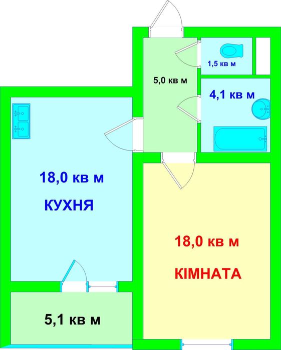 1 кімнатна квартира 49 м2 7/25 ЖК «NAVIGATOR 2» Коноплянська Оболонь