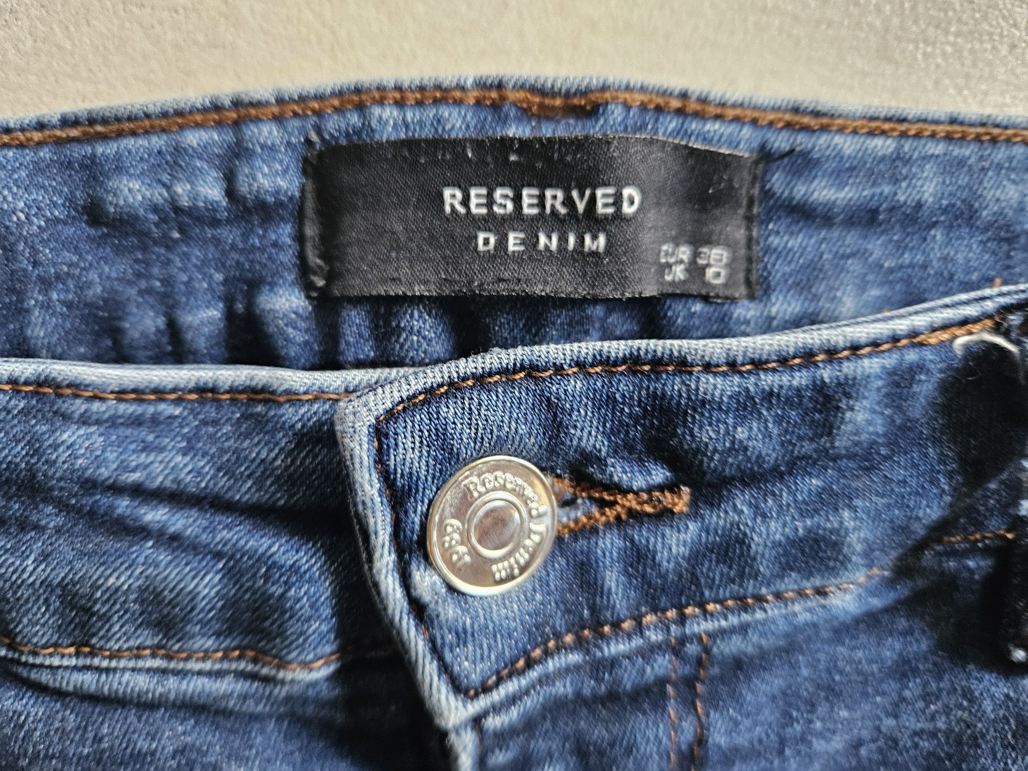 Reserved rurki przed kostkę r M 36 wyższy stan spodnie jeansy