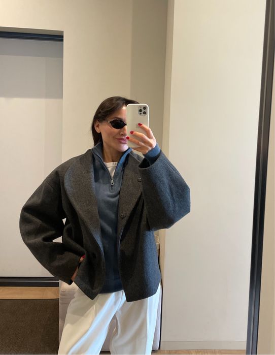 100 % кашемір zip светр S/Onesize