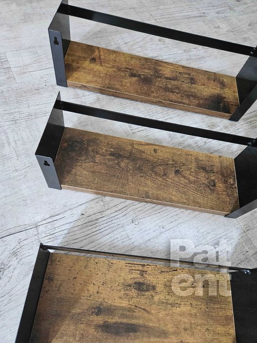 Półka łazienkowa 3 sztuki loft retro na ścianę ścienne dekoracja