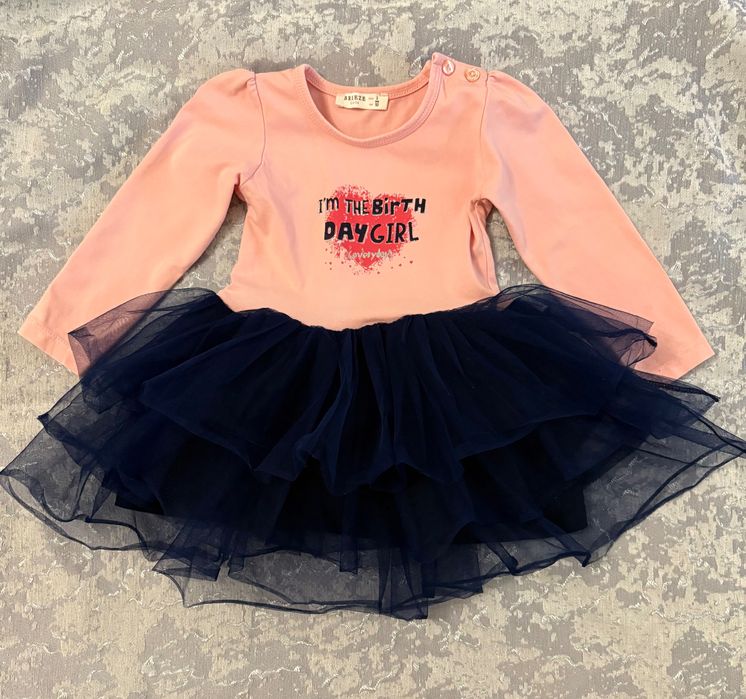 Сукня дитяча з довгими рукавами та пишною фатиновою спідничкою 2 роки