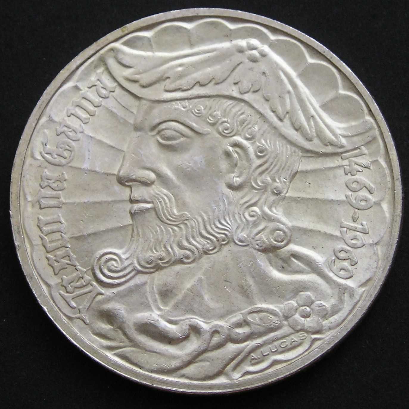 Portugalia 50 escudos 1969 - Vasco da Gama - srebro