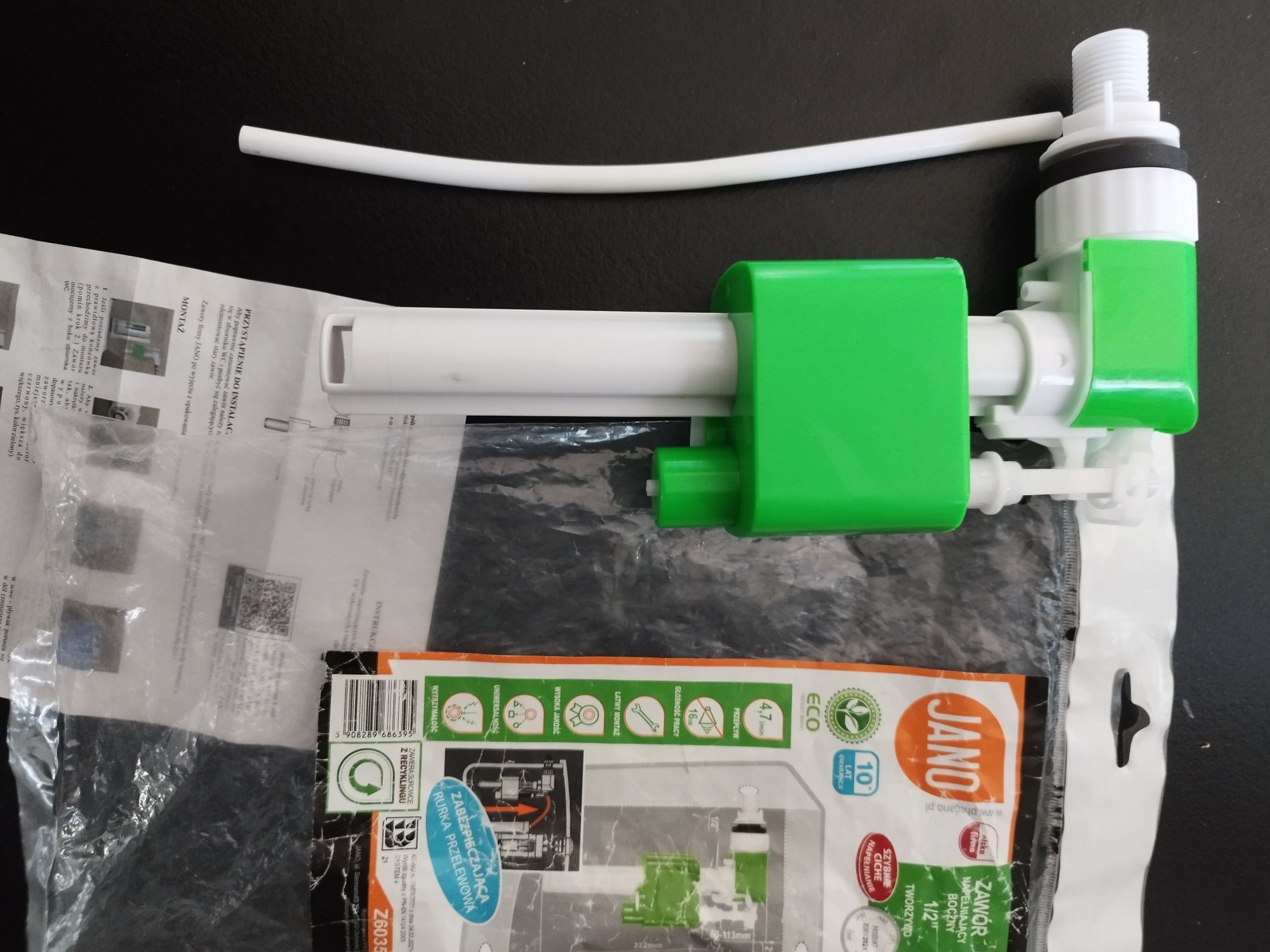 Zawór napełniający Jano cichy boczny 1/2 plastik