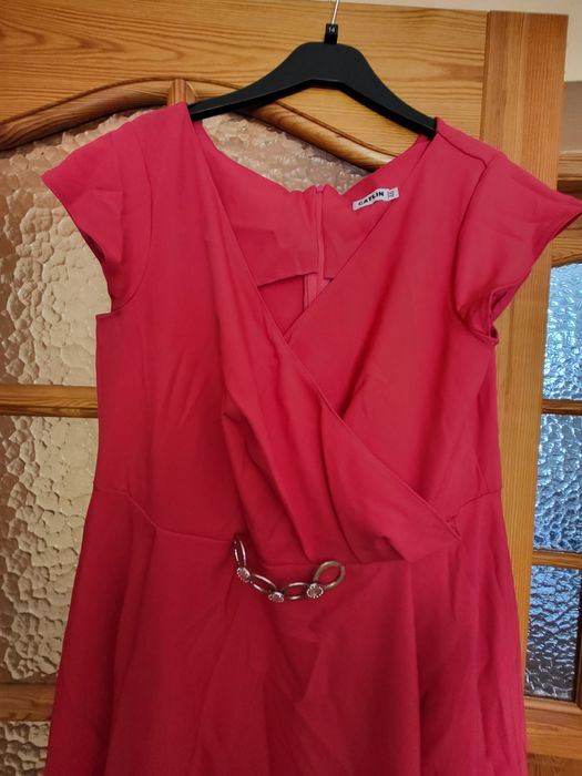 Suknia długa malinowa