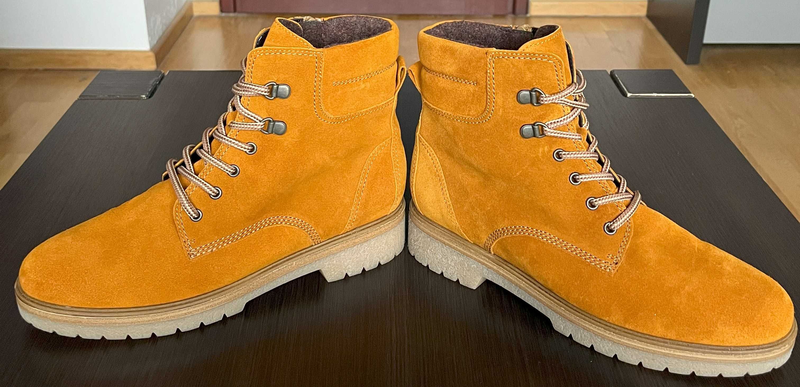 Gabor Dreamvelour Cayenne Botki Unisex Zimowe Zamsz Brązowe