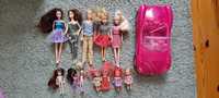 Lalki Barbie plus samochód 14 elementow
