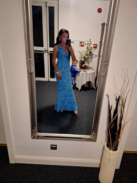 Sukienka niebieska cekiny rozmiar S