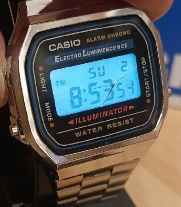 Stary zegarek Casio A 168 Electroluminescene