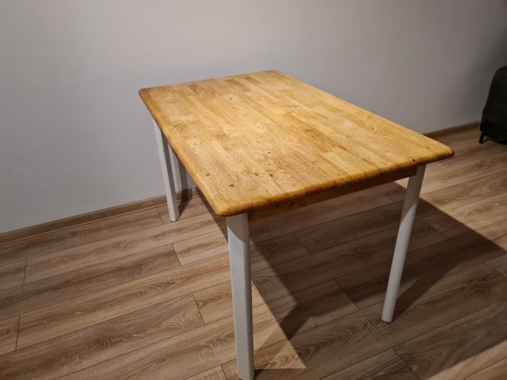 Stół drewniany 120x75cm, blat lite drewno.