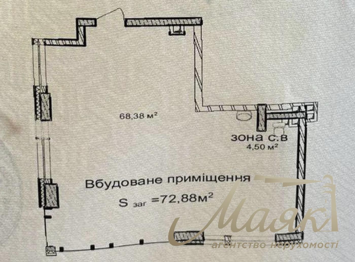 Аренда фасадного помещения 72.88м2 Драгомирова ЖК Новопечерские Липки