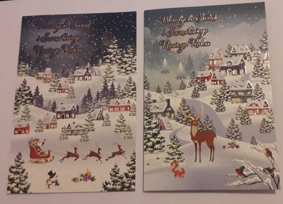Kartki świąteczne kartki bożonarodzeniowe z kopertami Belgian 2 szt.