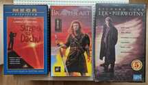 Kasety VHS, 3 sztuki, Braveheart, Skrzypek na dachu, Lęk pierwotny