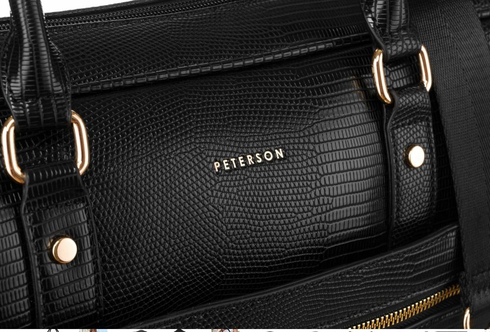 Torba damska na laptopa lekka pojemna aktówka skórzana Peterson